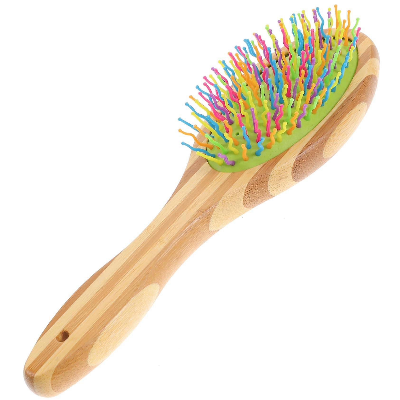 Colorful Pet Grooming Comb Flexible Wave Comb with Wooden Handle for Dog and Puppy Hair Removal and Matting Cleanup