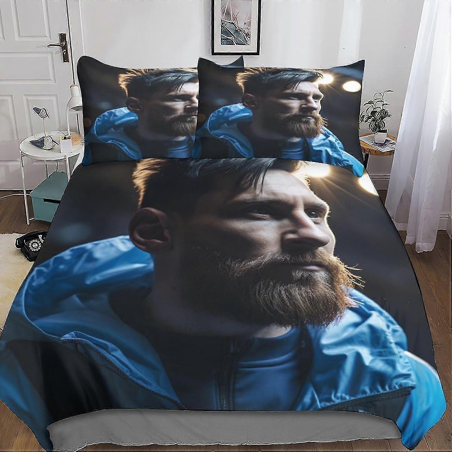 Premium Duvet Cover Set with Hidden Zipper Closure - Microfiber Sports Bedding Set with 3D Print and Pillowcases - Perfect for Football Fans