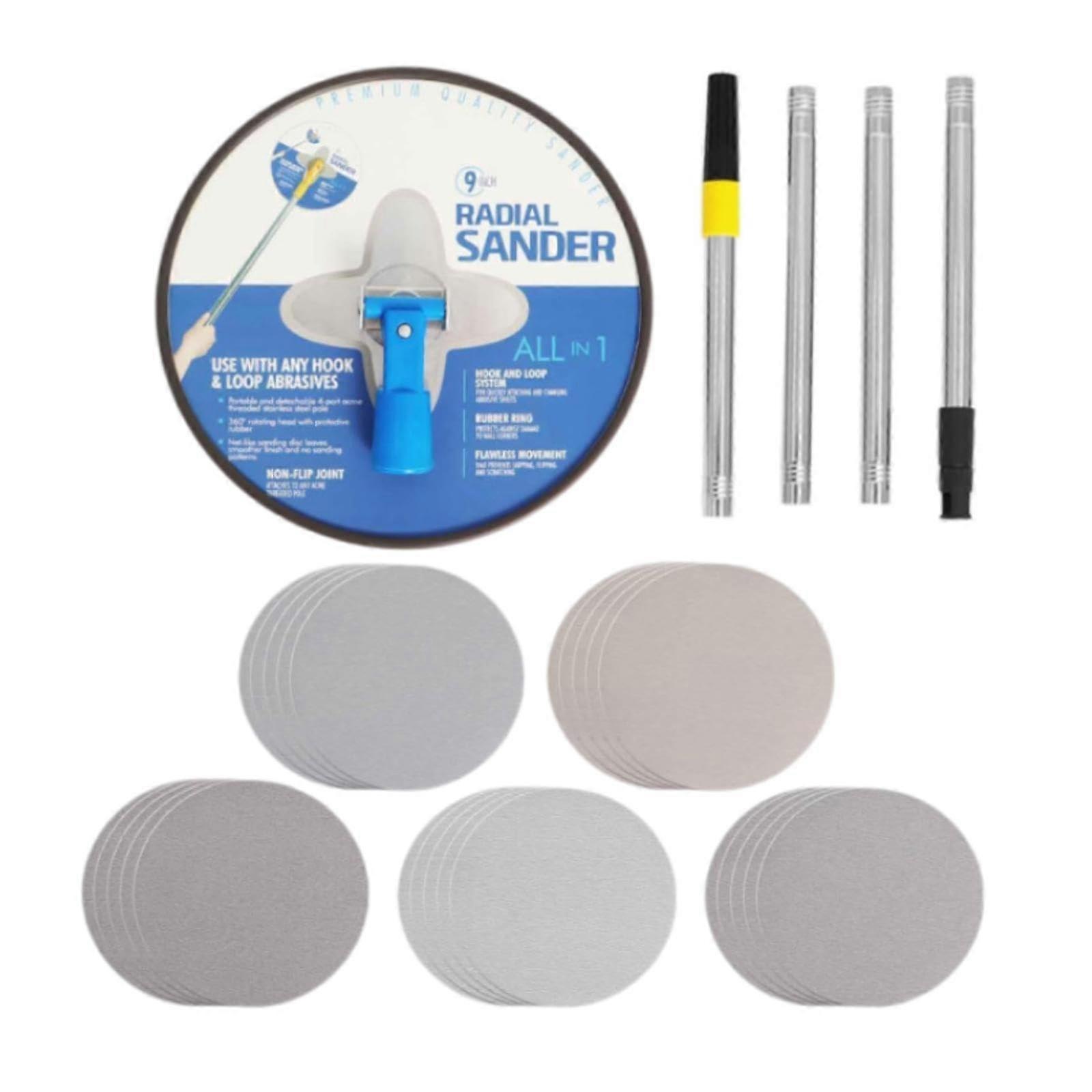 Handheld adjustable drywall sanding pole 9inch multifunctional stable ergonomic design 360degree rotary sanding tool