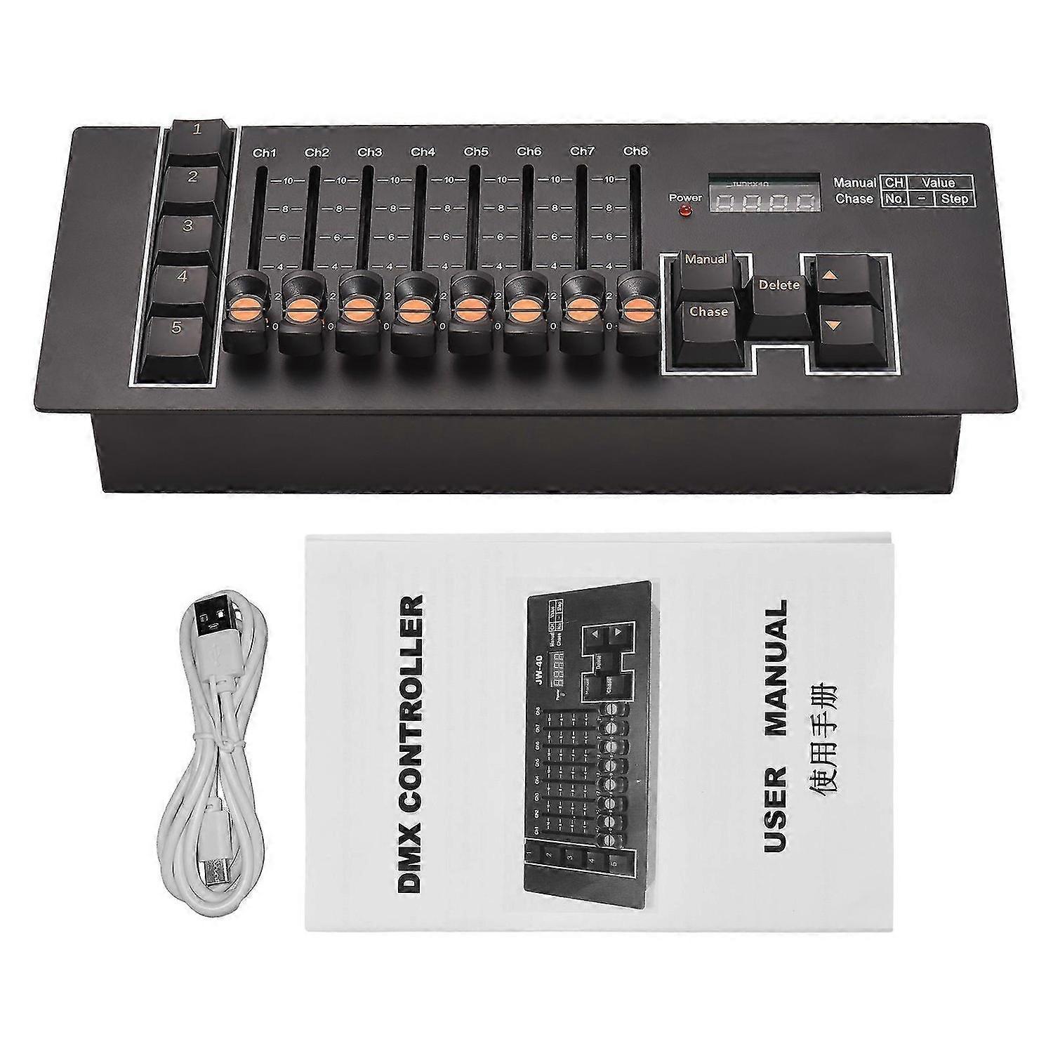 DMX Controller DMX 512 40 Channel Stage DJ Light Controller for DJ Lights Party Light Shows Disco Pub Light Controller Console Panel with Power-off Me