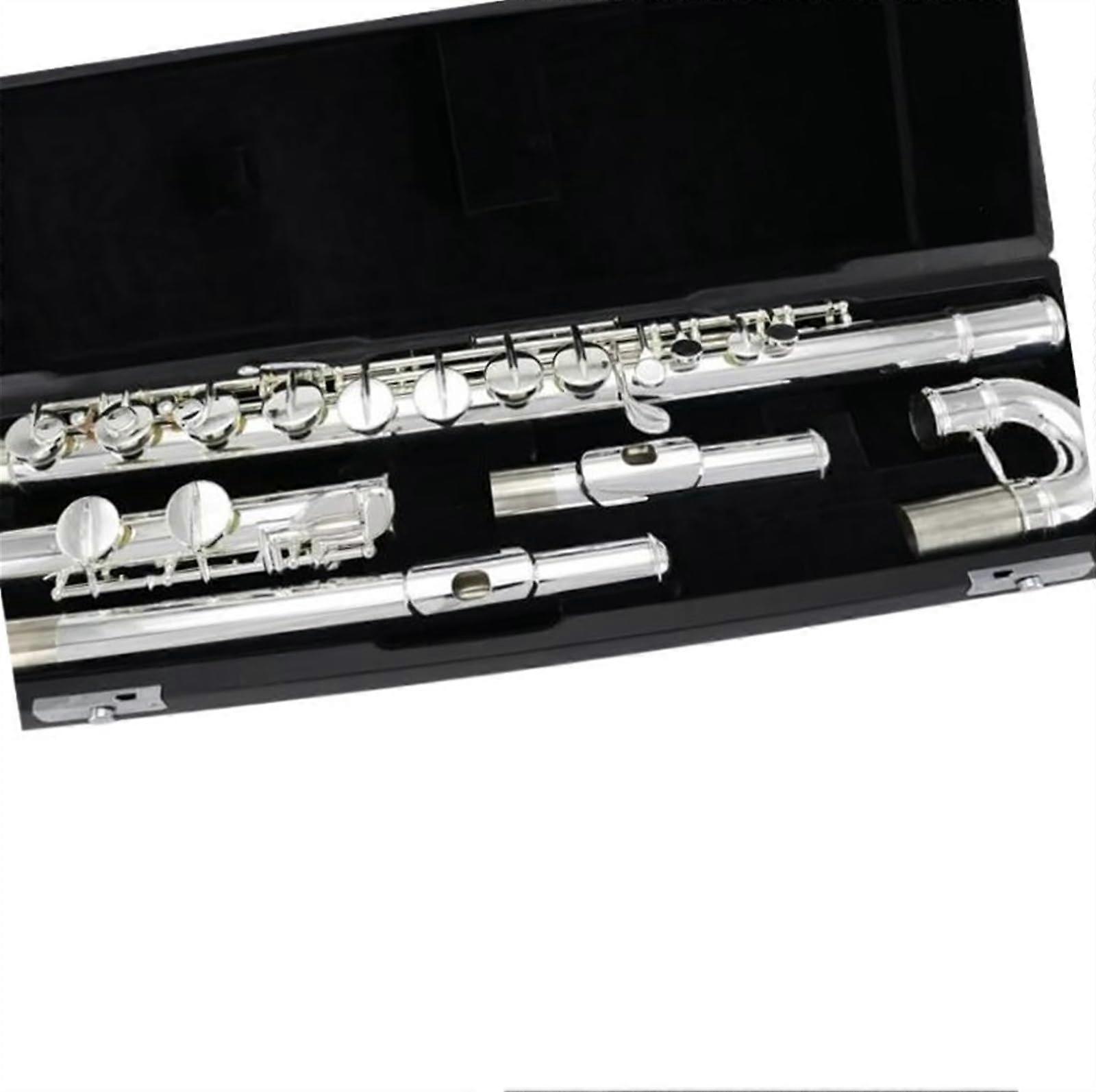 Student flute altoelbow flute with 16 closed holes, offset Gbody made of nickel silver and Cwoodwind instrument.