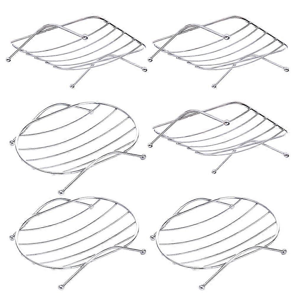 6pcs Reusable Soap Holders with Draining and Drying Function for Bathroom and Kitchen Use, Rectangular and Oval Shapes for Storage