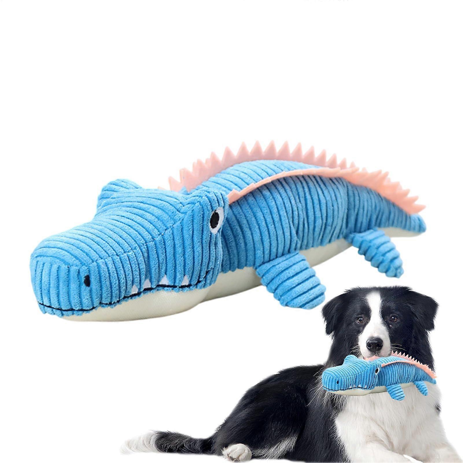 Plush pet toy, plush dog toy stuffed animals for dogs cute crocodile pet accessory, blue