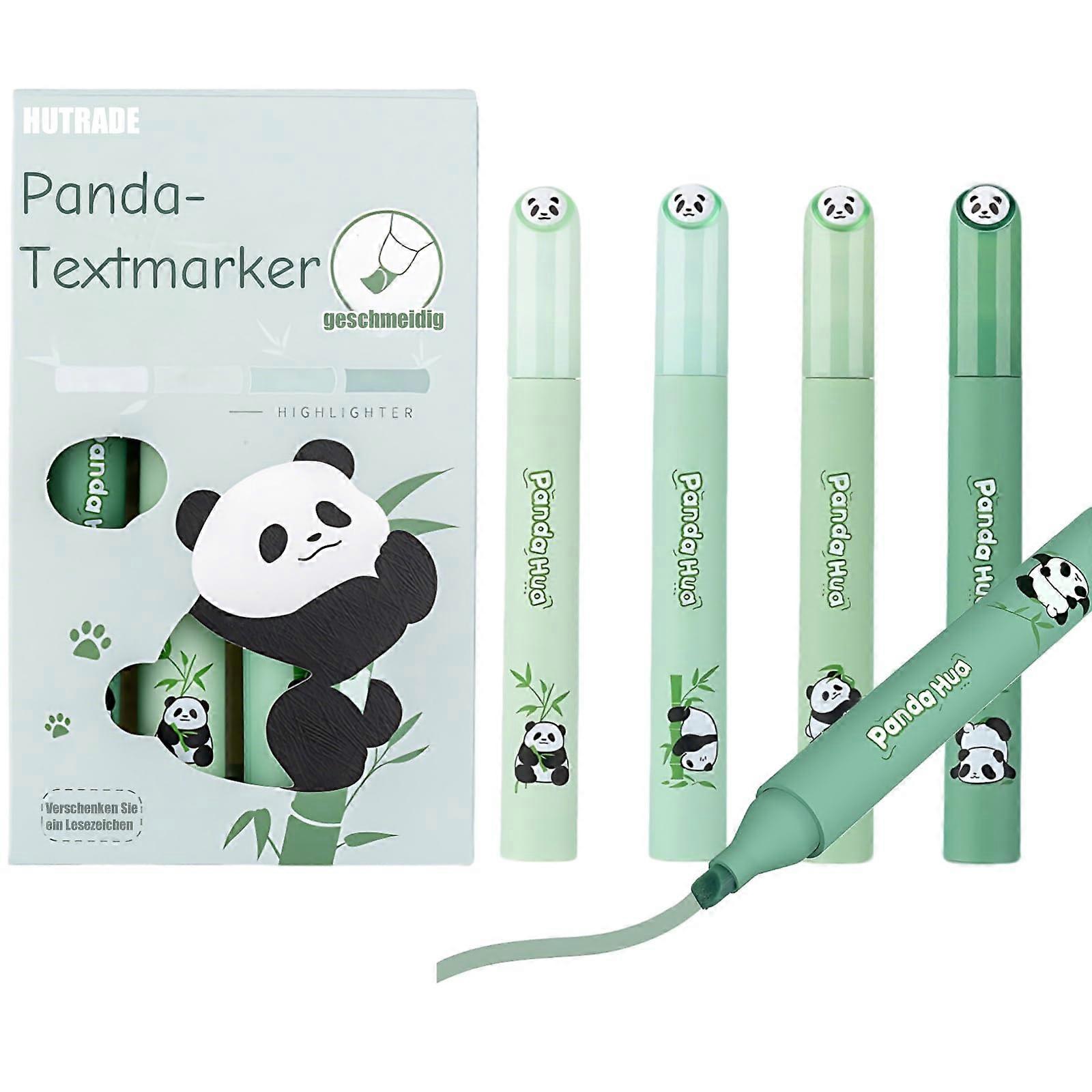 Panda Highlighter Pastel, 4Piece Text Marker Pens for Kids, No Bleed, QuickDrying