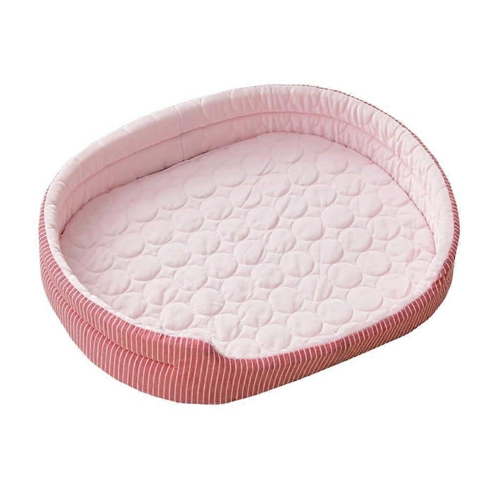 Pet Cooling Mat, Breathable & Washable Cat Nest, Comfortable Silk Sleep Mat for All Seasons, Pink L 1 x W 1 x H 1 cm
