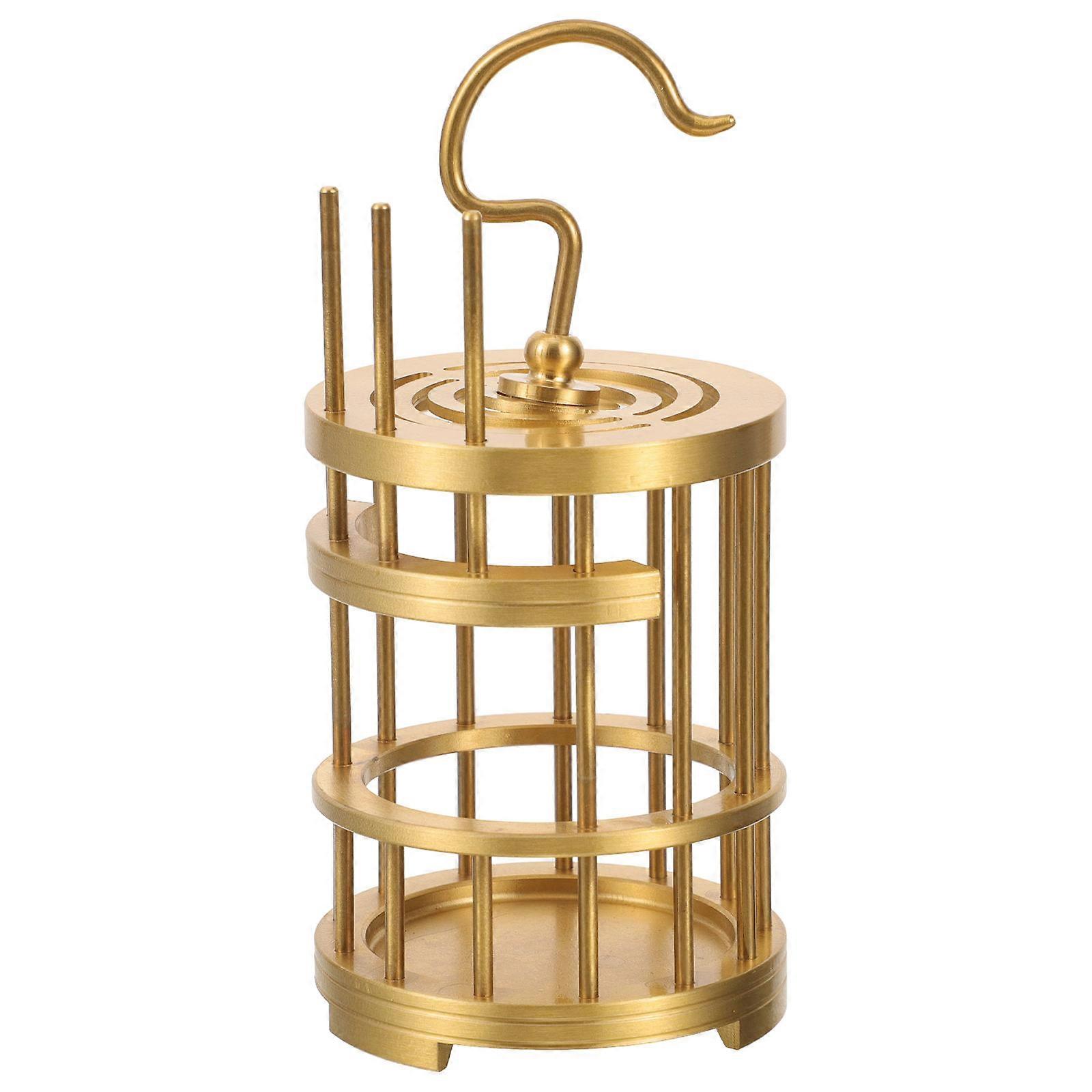 Hanging Cage For Bird Insects Small Pets Home Use Copper Material Golden Color Creative Shape 1Pack