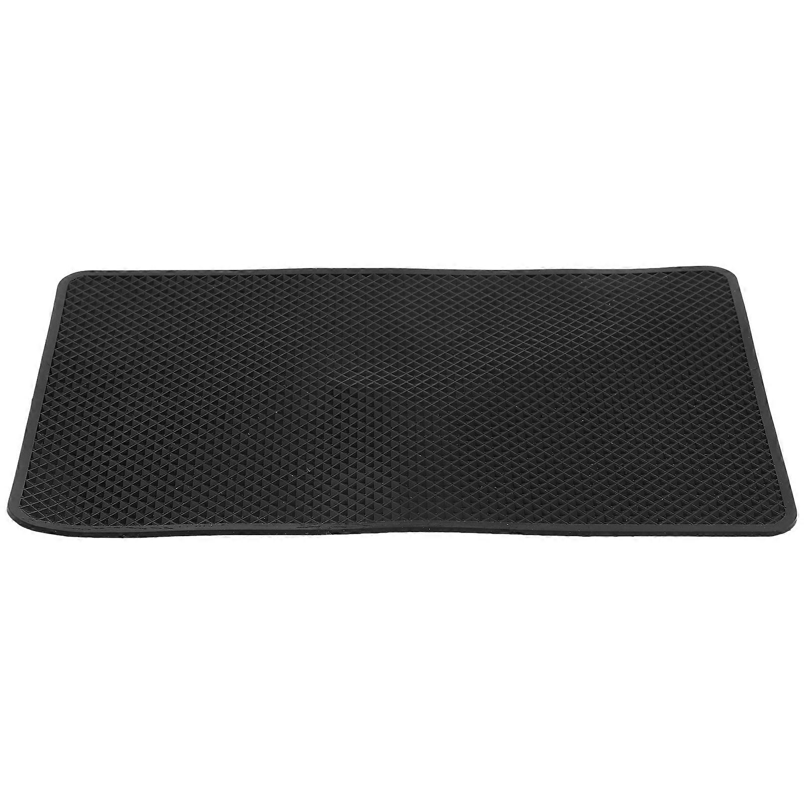 Car Anti Pad Dashboard Skidproof Mat Non Slip Temperature Resistant Washable Reusable Organizer for Phone Keys Glasses Wallet Black 1Pcs