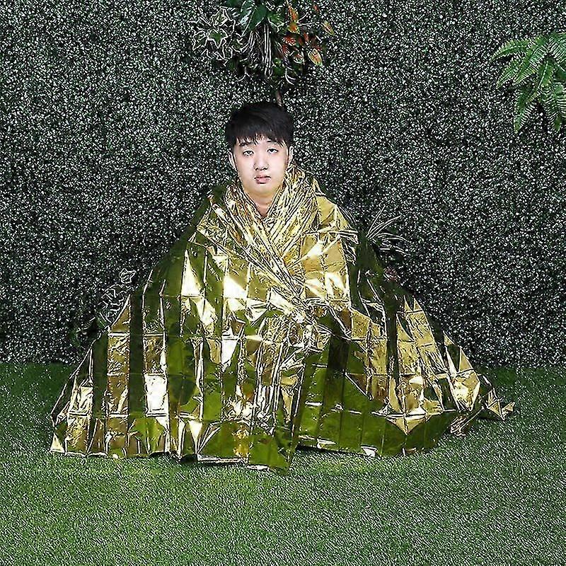 Pack of 10 Rescue Blankets, 210 x 130 cm Gold Silver Survival Blanket, Reusable Survival Blanket, Emergency Blanket