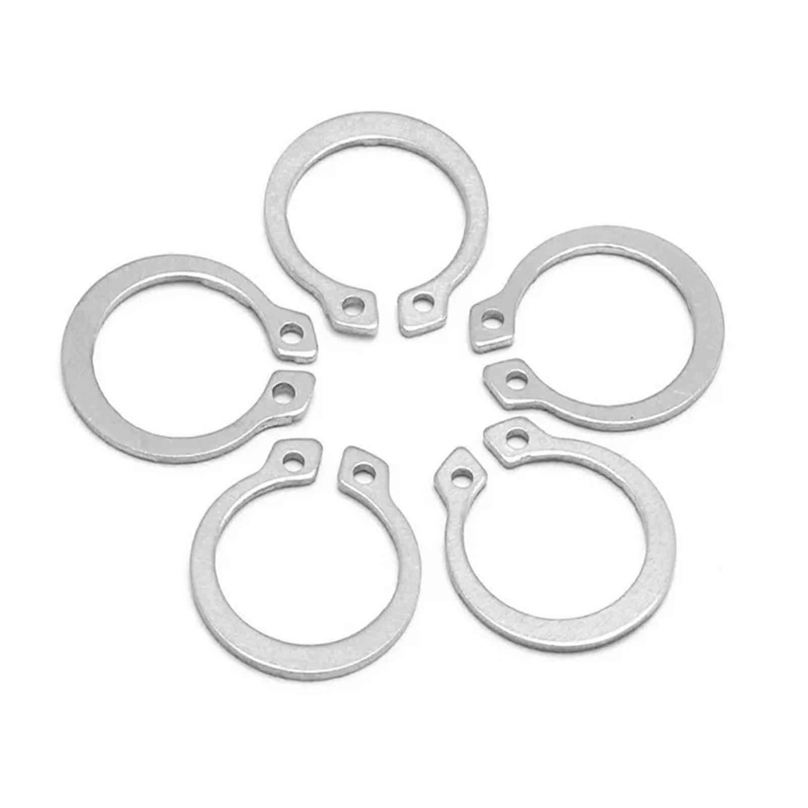 M6 M7 M8 M9 M10 M12 M14 M16 M18 M20 M22 M26 M30 M34 304 Stainless Steel C-Type External Retaining Ring Washers for Shaft (M20 - 10PCS)