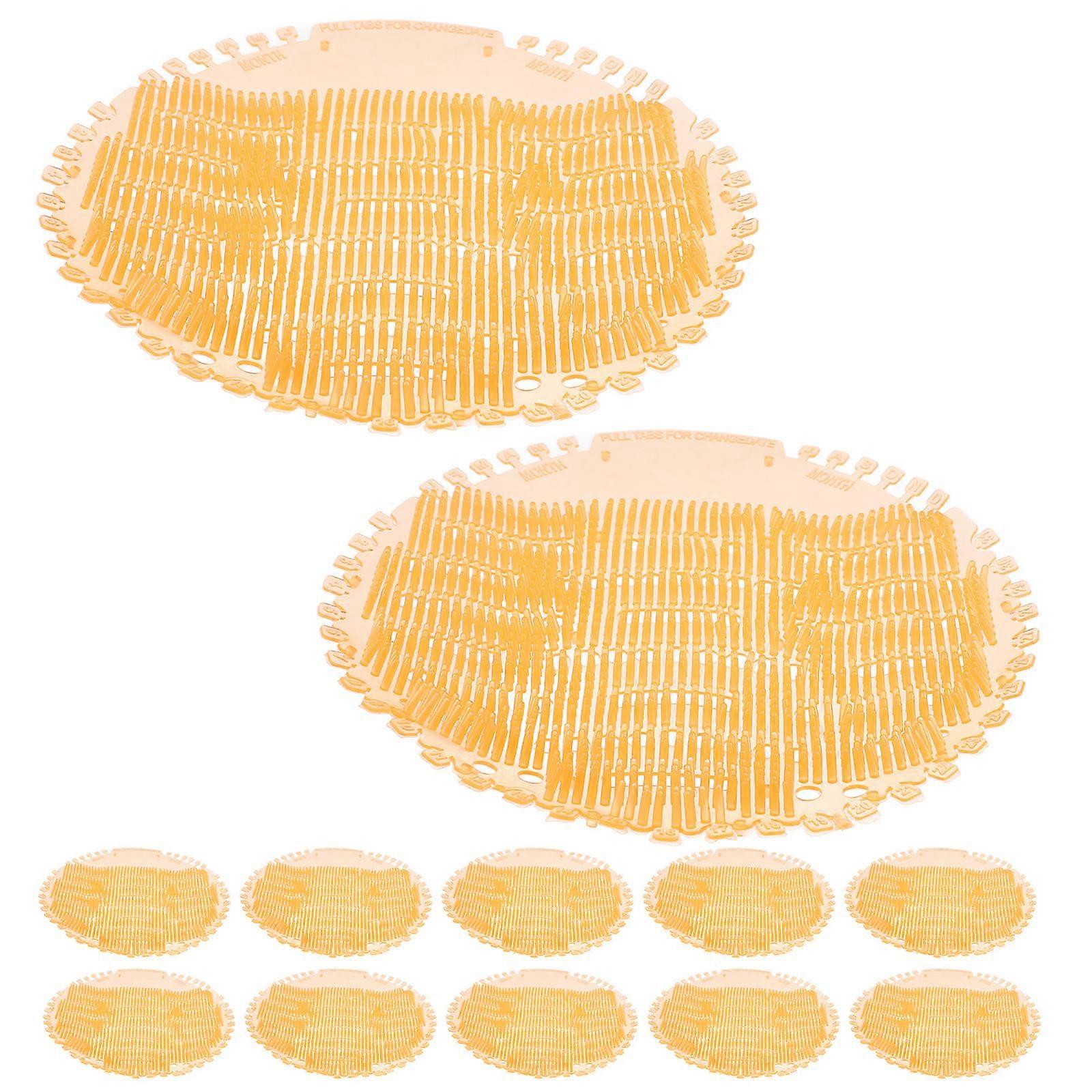 Urinal Cake Urinal Screens Deodorizing Prevent Clogging For Men Toilet Bathroom Office Mall Hotel Airport Orange 16.50X16.50X0.60CM 12Set