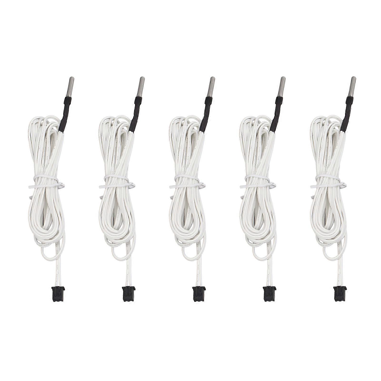 5 Pcs Thermistor Wire Precise High Temperature Resistant Stainless Steel 100K Thermistor Temp Sensor 2m/78.7in