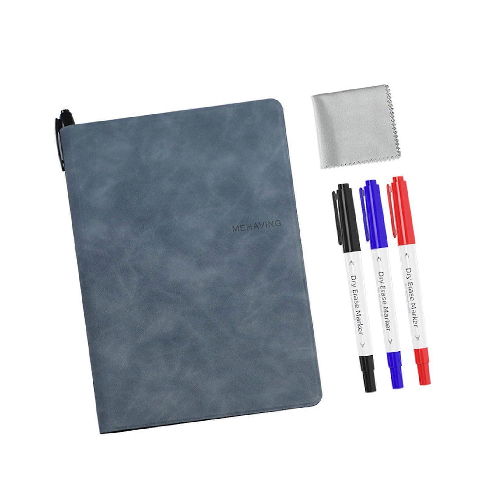 Small Magnetic Erasable Whiteboard Notebook Double Sided, 8.5x11 Inches for Students and Office Use with Erasable Marker