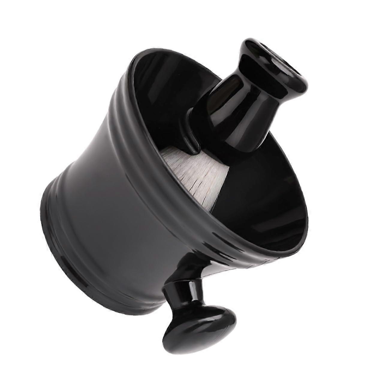 Beard Brush Set with Shaving Foam Bowl, Synthetic Shaving Brush, Cream Brush, and Stand - Plastic Grooming Tools