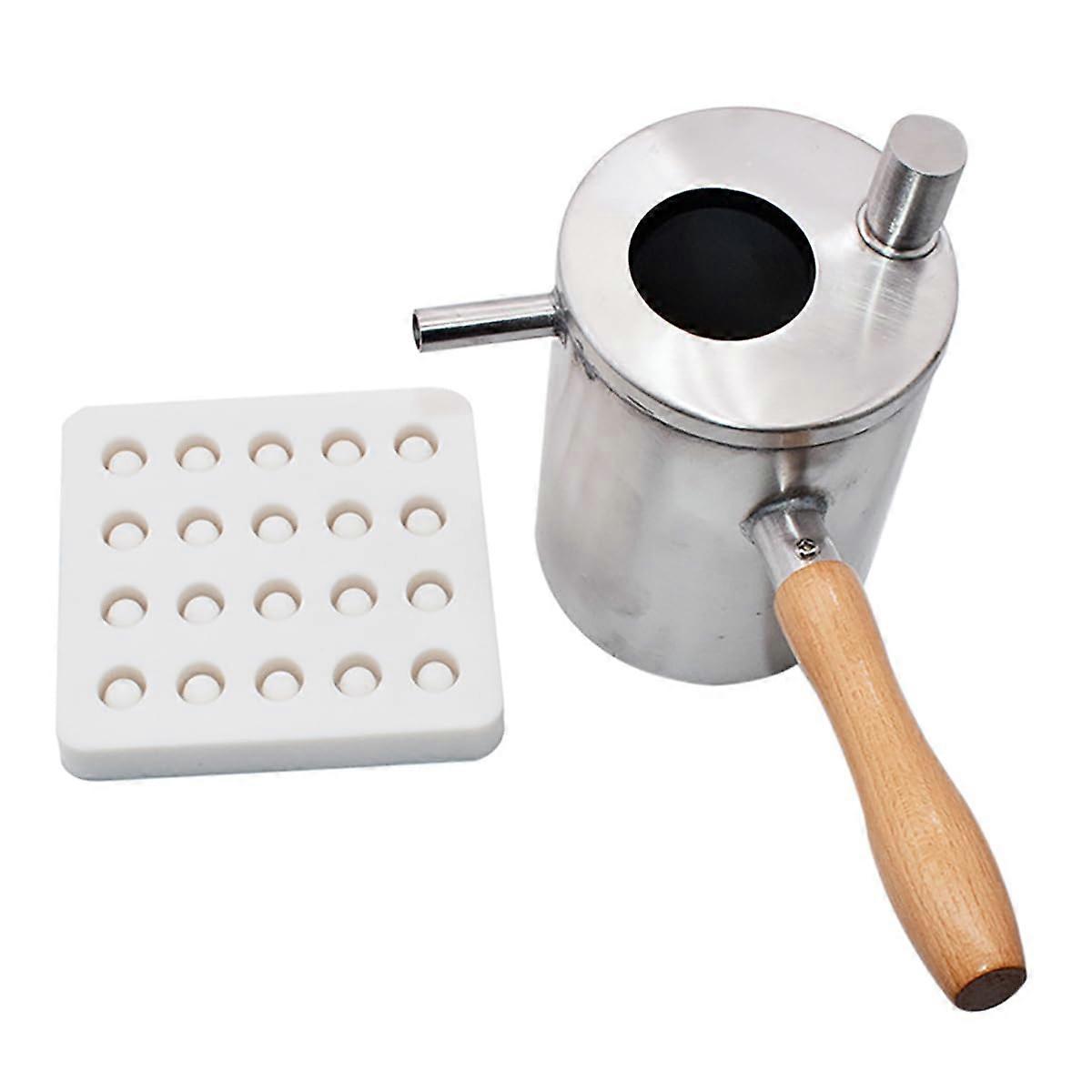 Beeswax Melting Pot with Royal Jelly Cup Molds, Easy Pour Design, User-Friendly Features for Candle Making