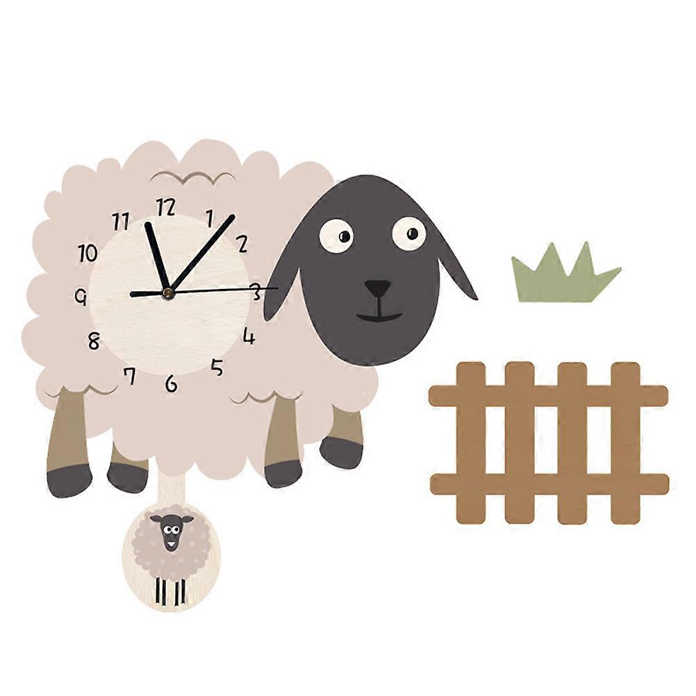 Nordic Artistic Clock for Showing Time Featuring Swinging Sheep Motif