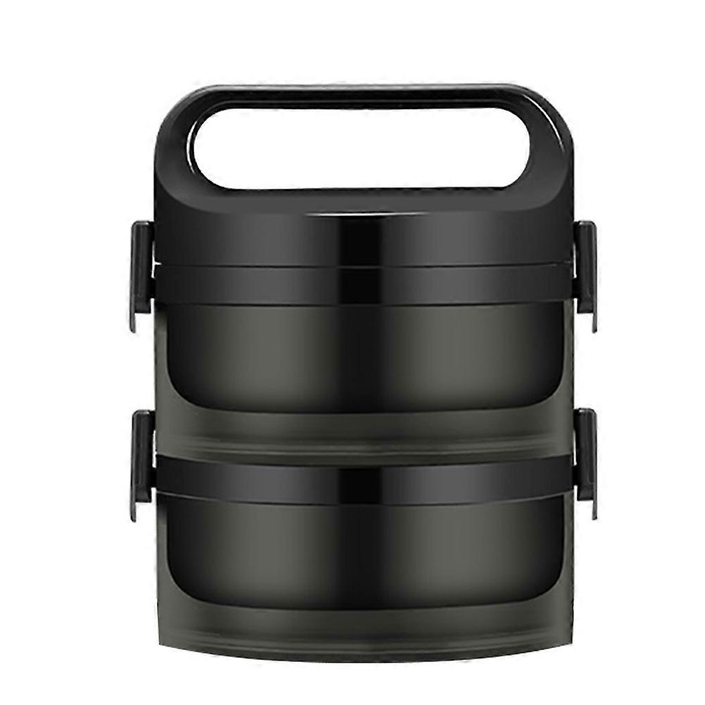 Stainless Steel Thermal Lunch Box with Insulation Design for Home Work School and Picnic Black 1Pc