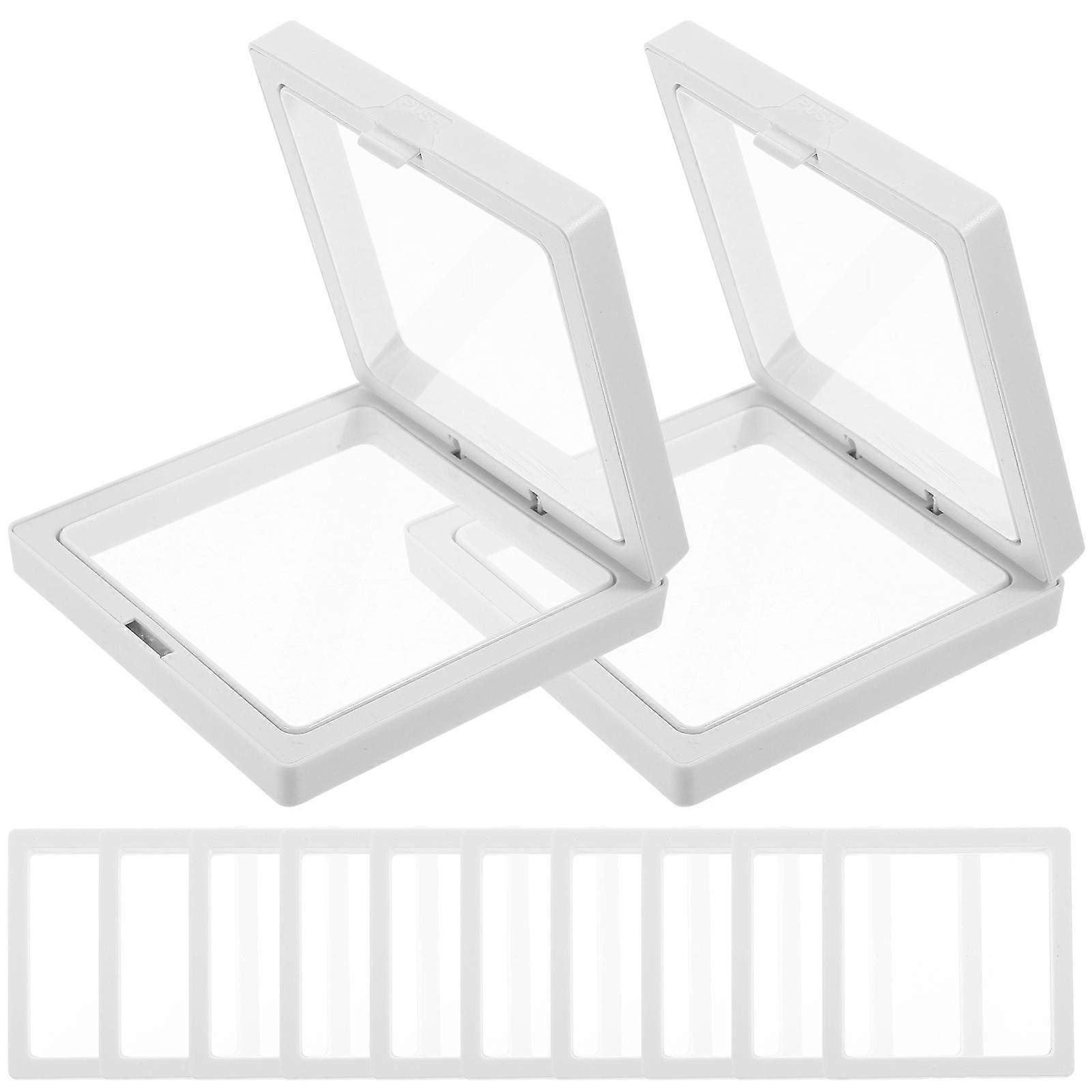12 Sets Floating Frame Coin Display Holder Stand for 3D Jewelry Display Box