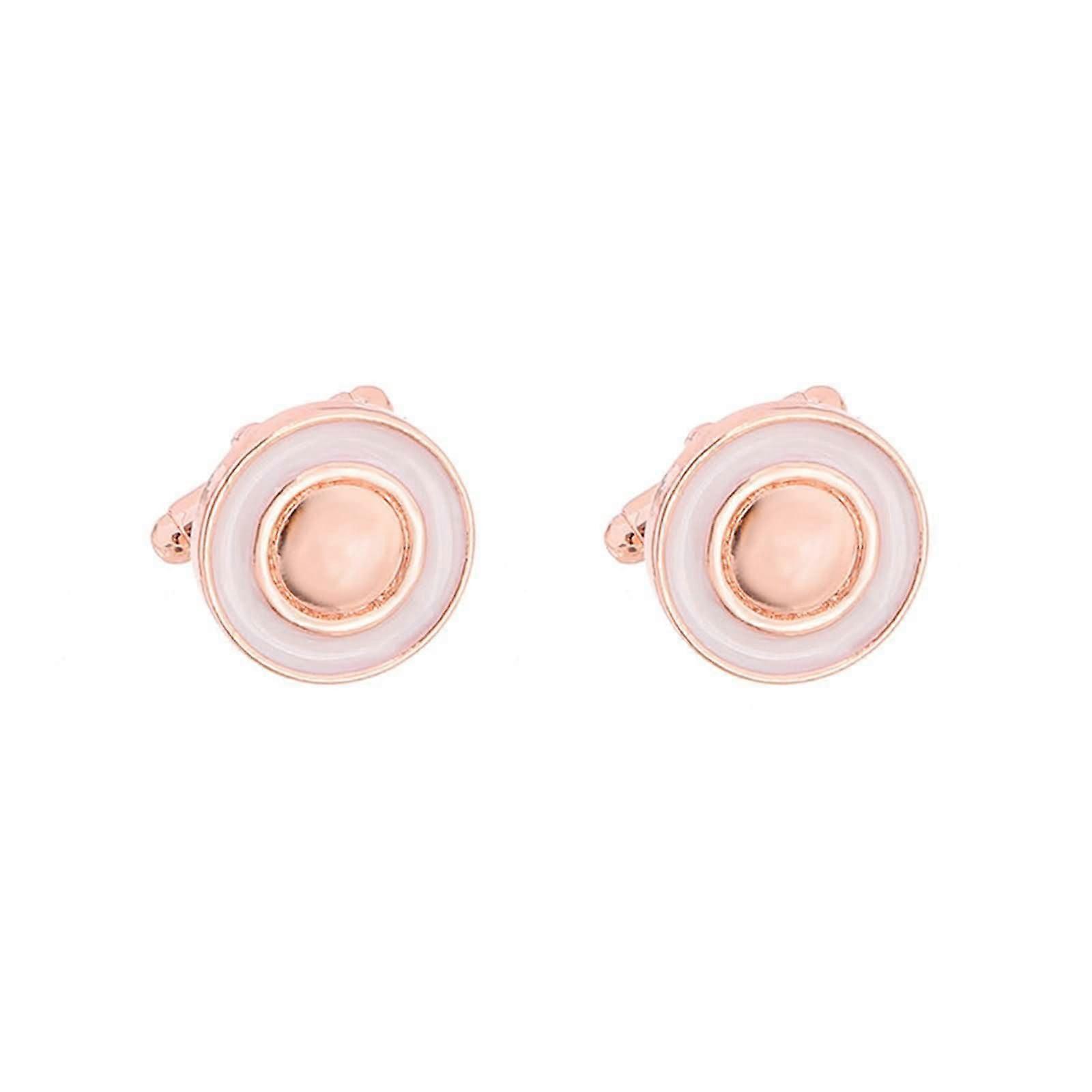 Men's cufflinks for the man, round alloy cufflinks for men in rose gold.