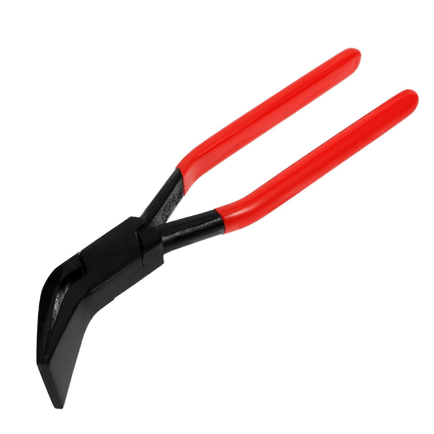 Heattreated sheet metal bending pliers with integrated folding tool for precise metal processing in tight spaces.