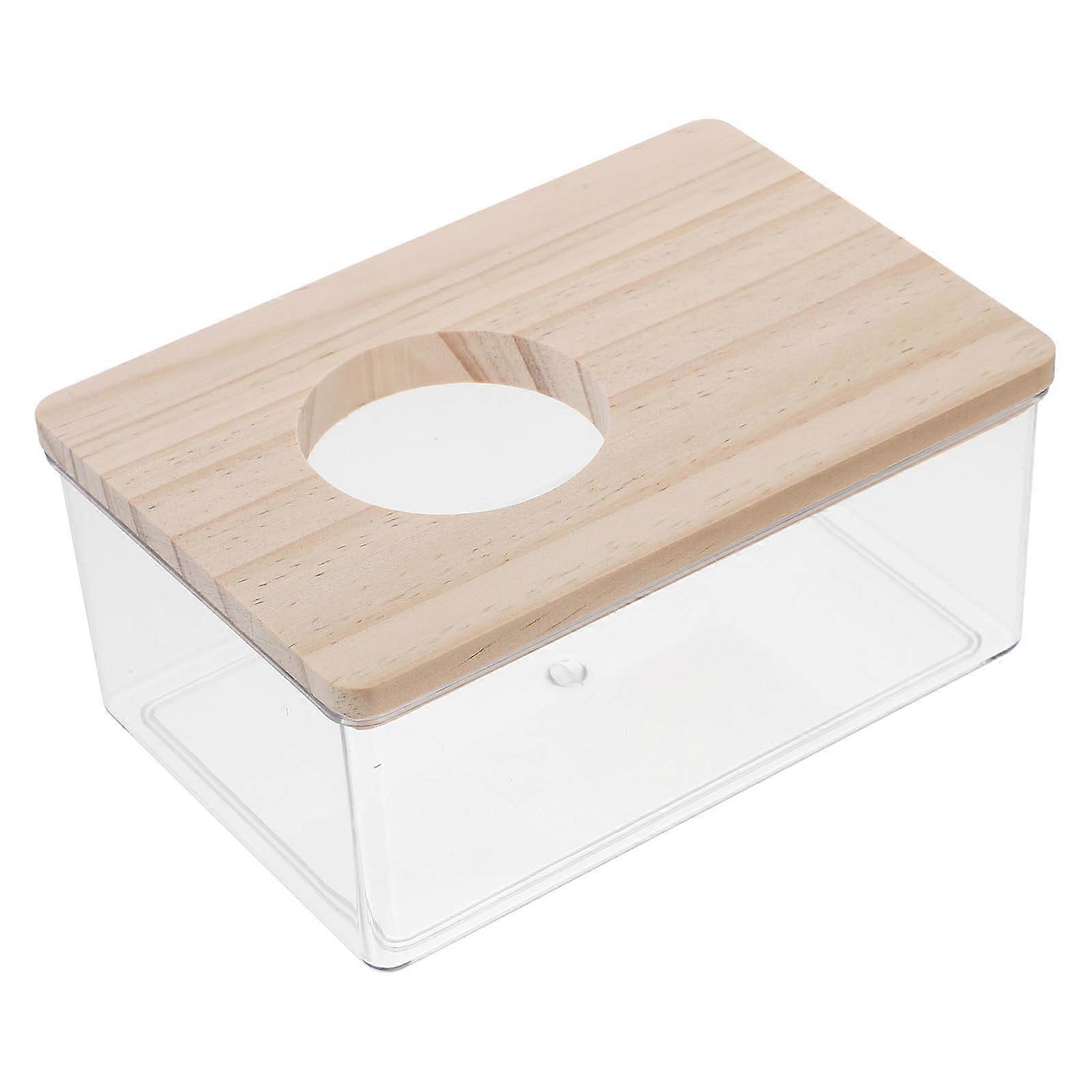 Hamster Sand Bath Box for Small Animals – Acrylic Bath Container with Cover, Easy to Clean & Observe, Ideal for Hamsters, Gerbils & Digging Activities