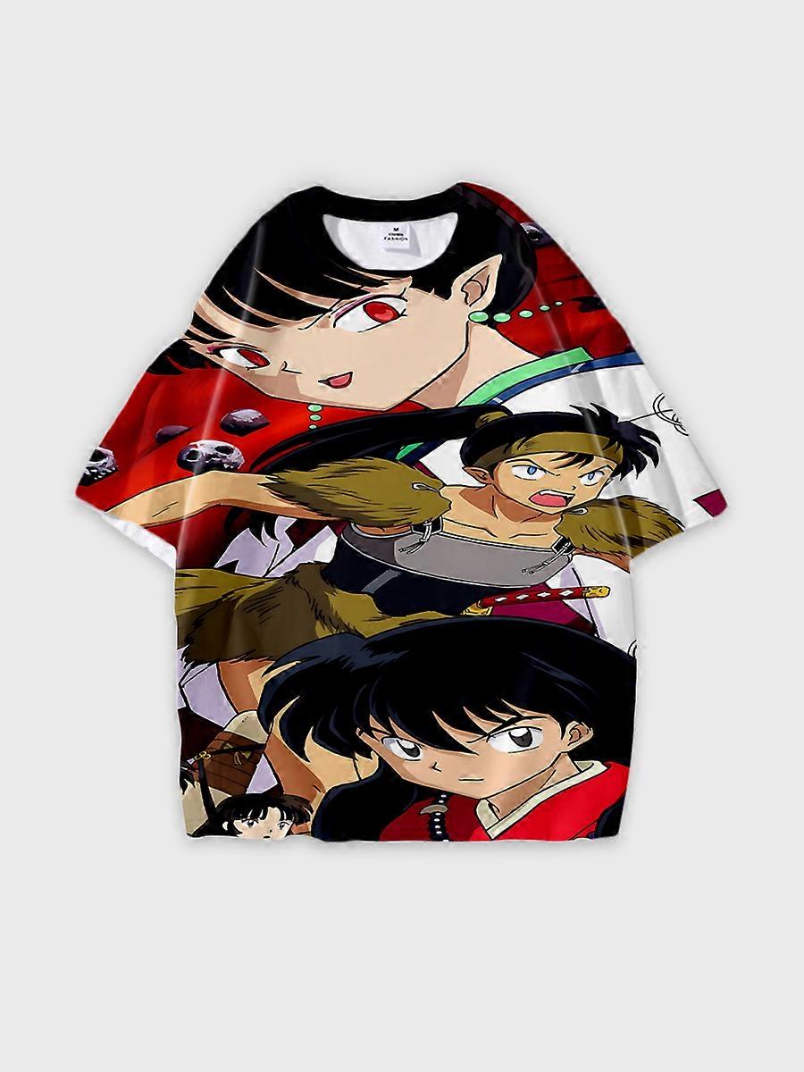 T-shirt round neck Role Pattern loose short sleeve D1312