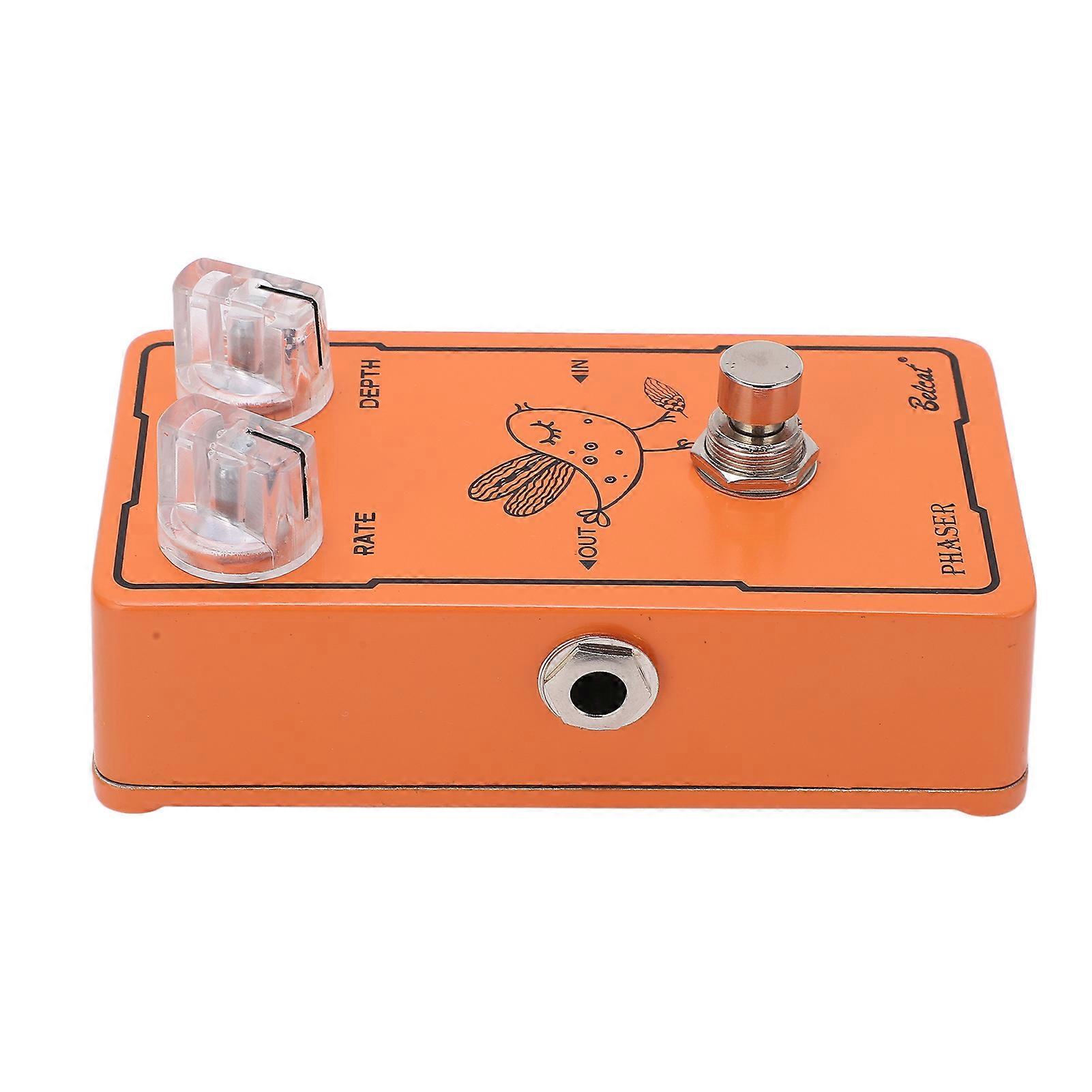 Phase Effect Metal Rate Depth Knobs Guitar Monoblock Phaser Pedal Built in 9V 300mAh Battery