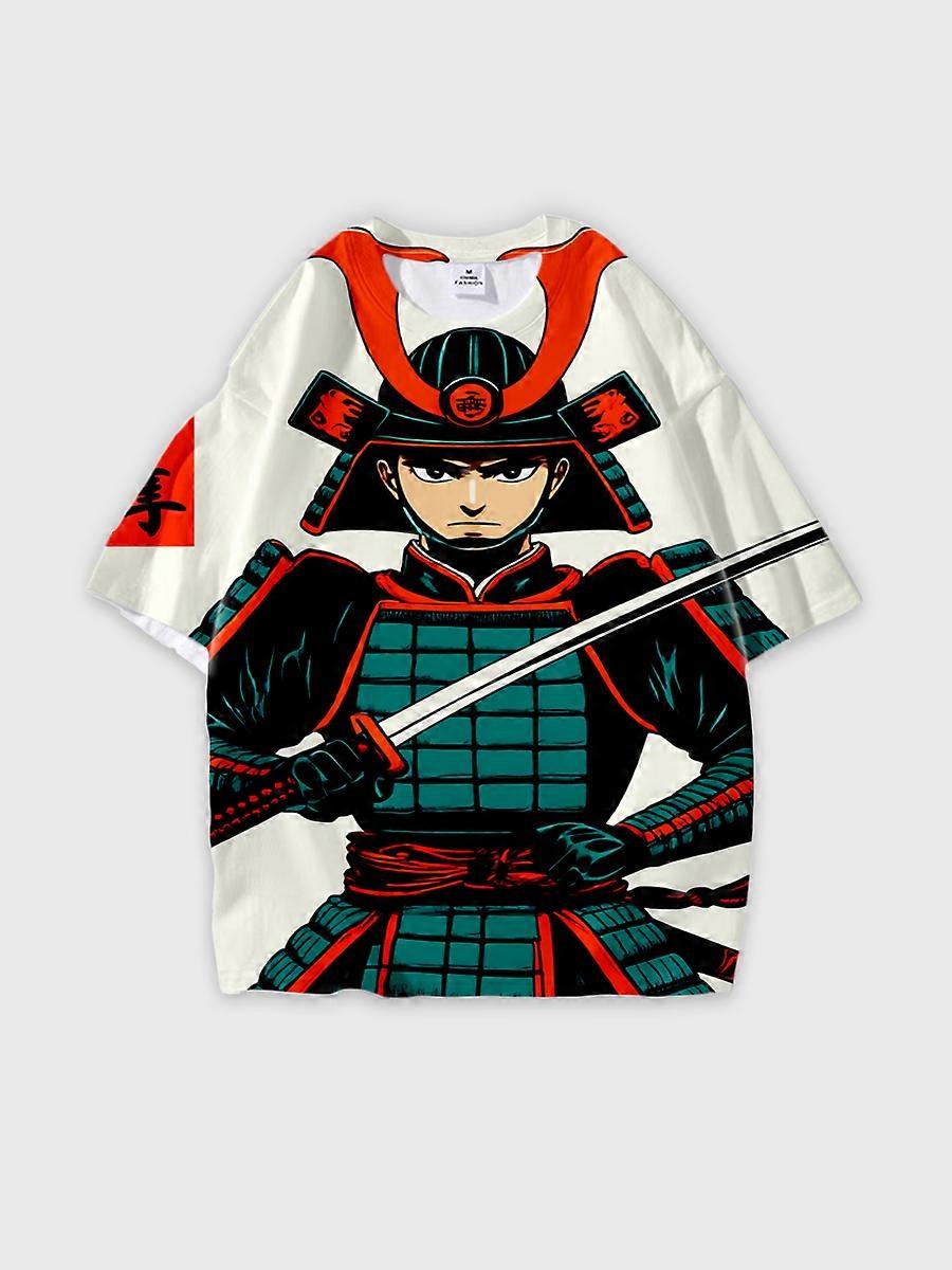 T-shirt round neck book Characters Pattern loose short sleeve B1654