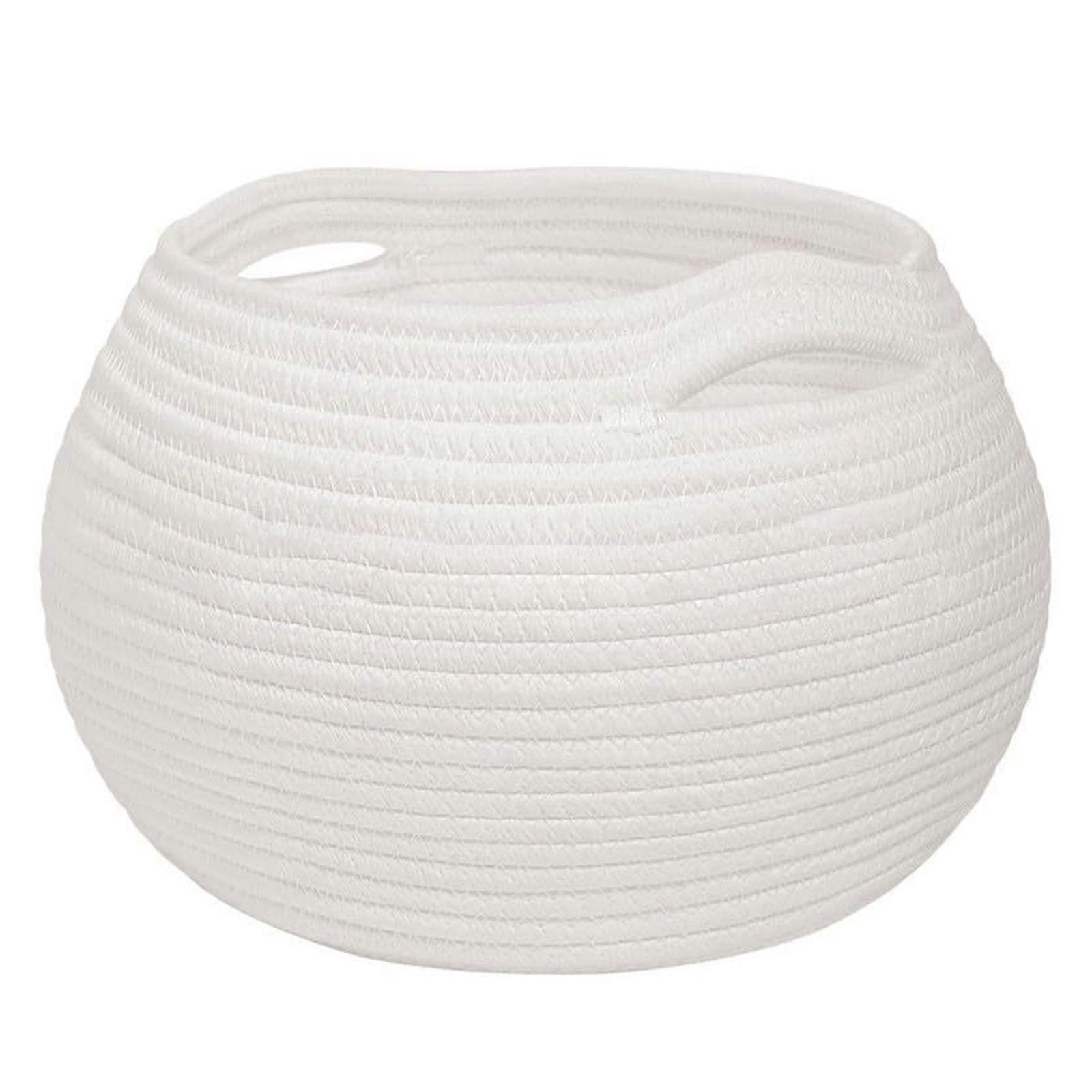 Decorative Jar Shaped Organizer Basket Natural Hemps Storage Container with Handle Home Management Tool  White