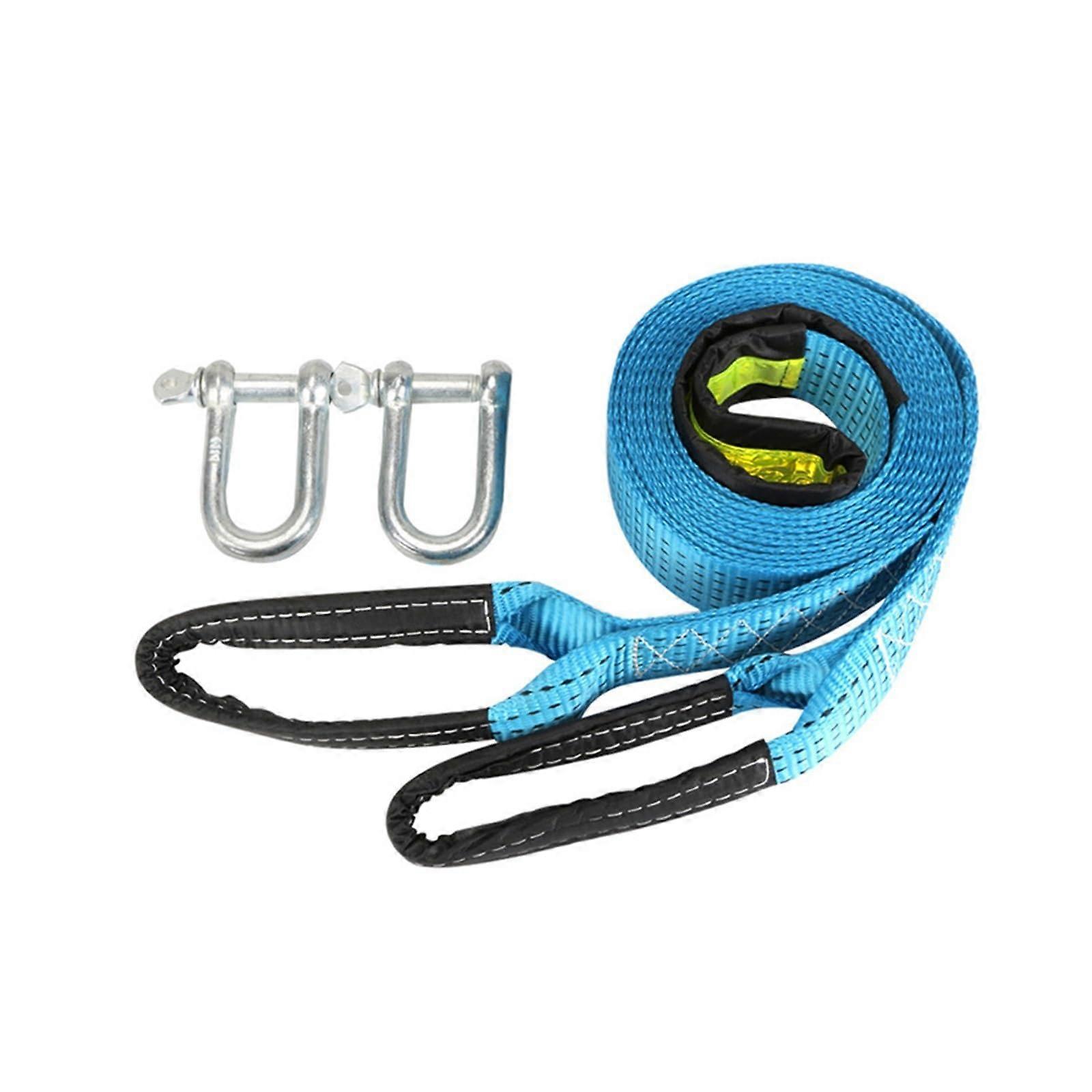3/4/5M 8 Ton Tow Rope Tow Strap Car Tow Rope with Hooks Strength Nylon for HeavyDuty Vehicle Emergencies (3m) 1 UK 3m