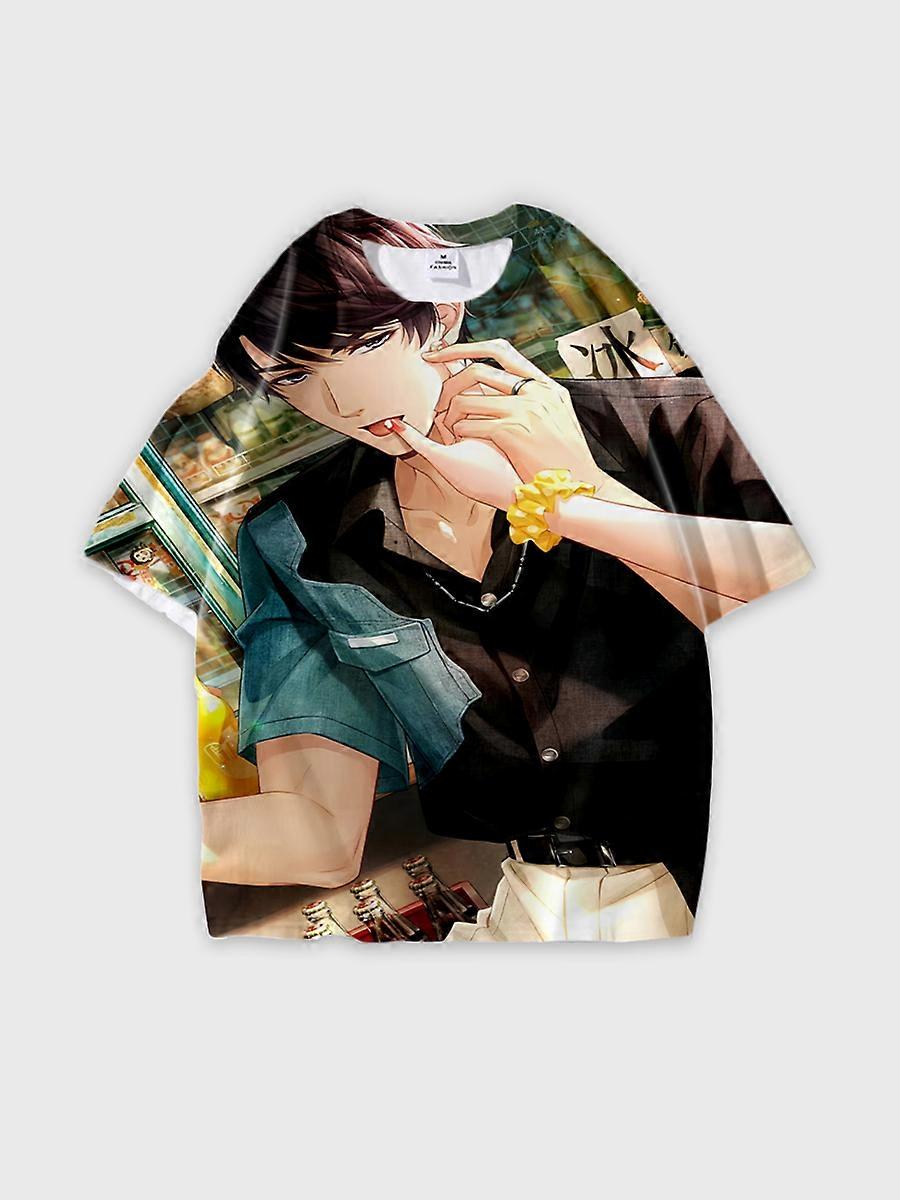 T-shirt round neck Role Pattern loose short sleeve E1493