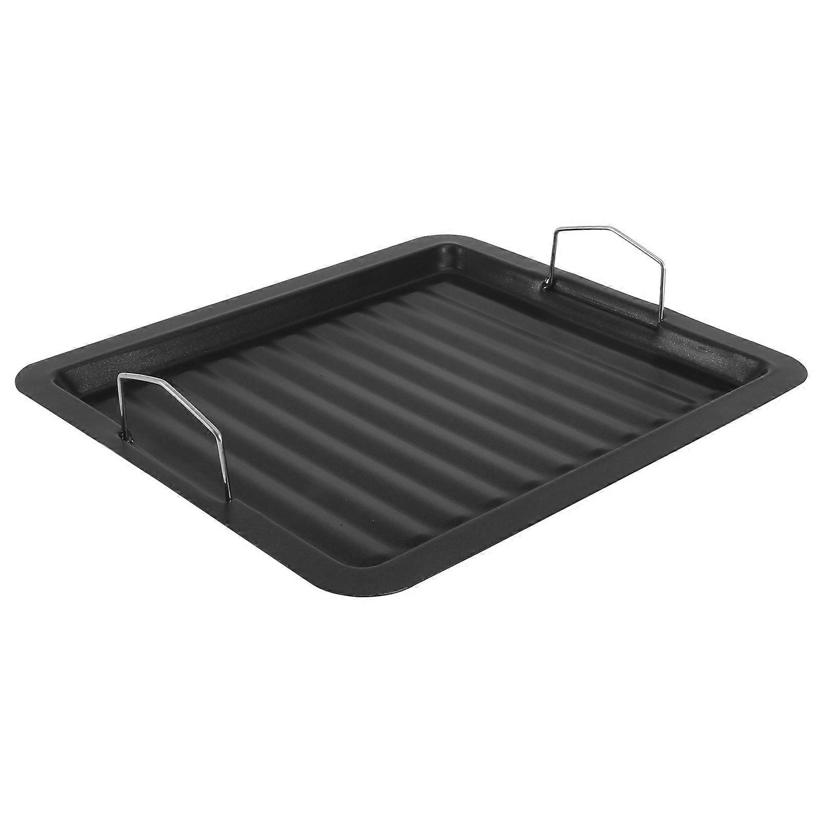 Frigideira Leve Antiaderente para Camping & Churrasco, Acessório de Churrasco ao Ar Livre Resistente ao Calor com Design de Listras