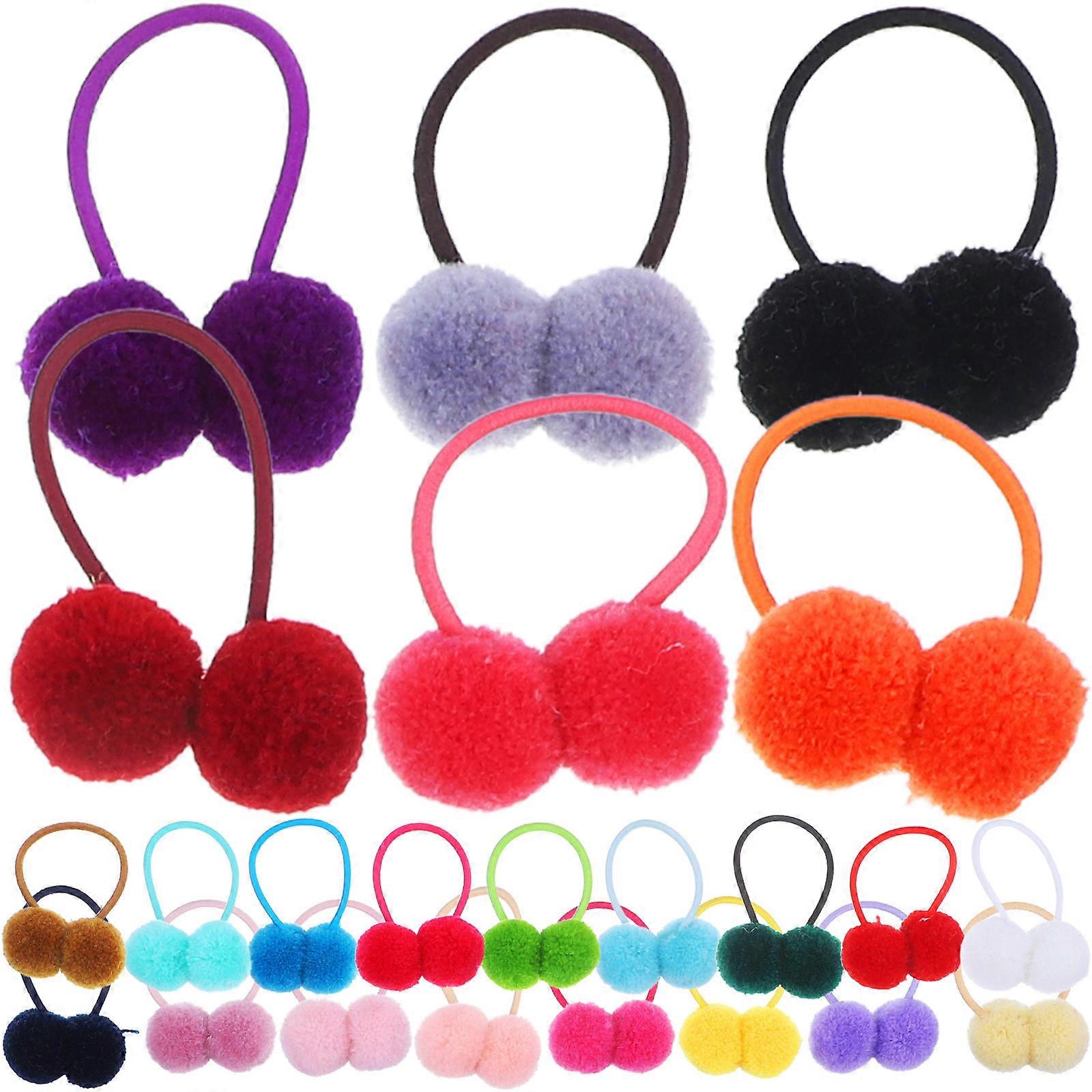 Ball Hair Ties for Kids in Assorted Elastic Ponytail Holder with 48 Pieces
