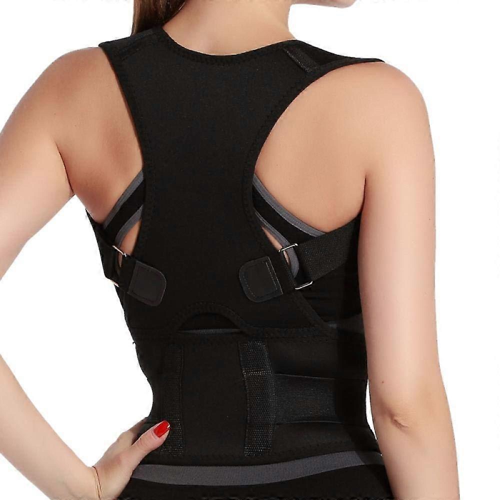 Adjustable Posture Correction Corset Back Support Belt Unisex Waist Support Straight Alignment Device S-XXL Black