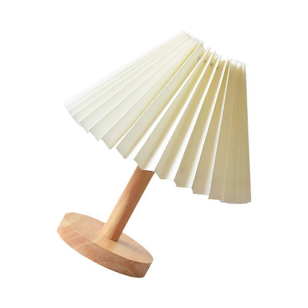 Retro Style Light Solid Wood Table Lamp for Lighting 1Pcs Beige Skirt Night Light