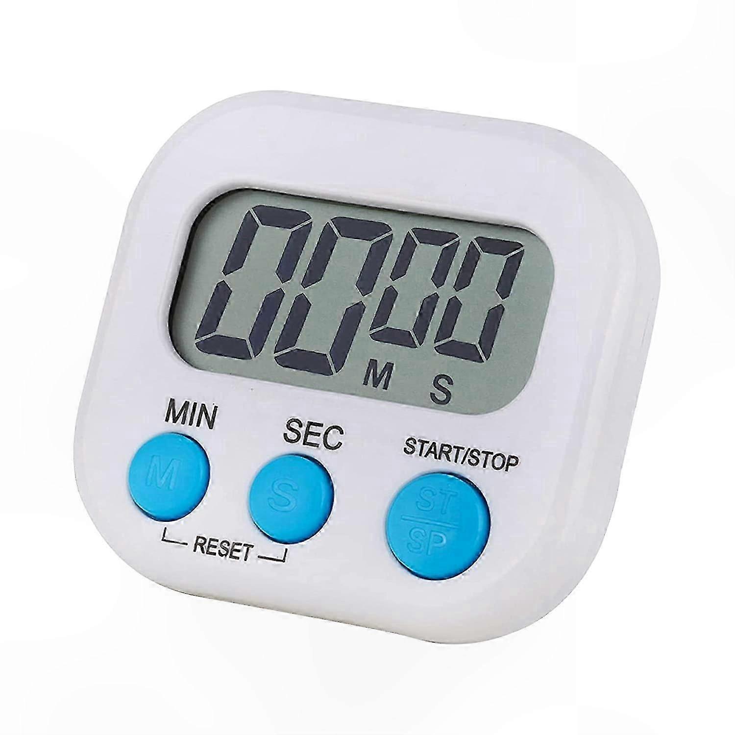 Digital Visual Timer with Magnetic Back for Kitchen Use (White)