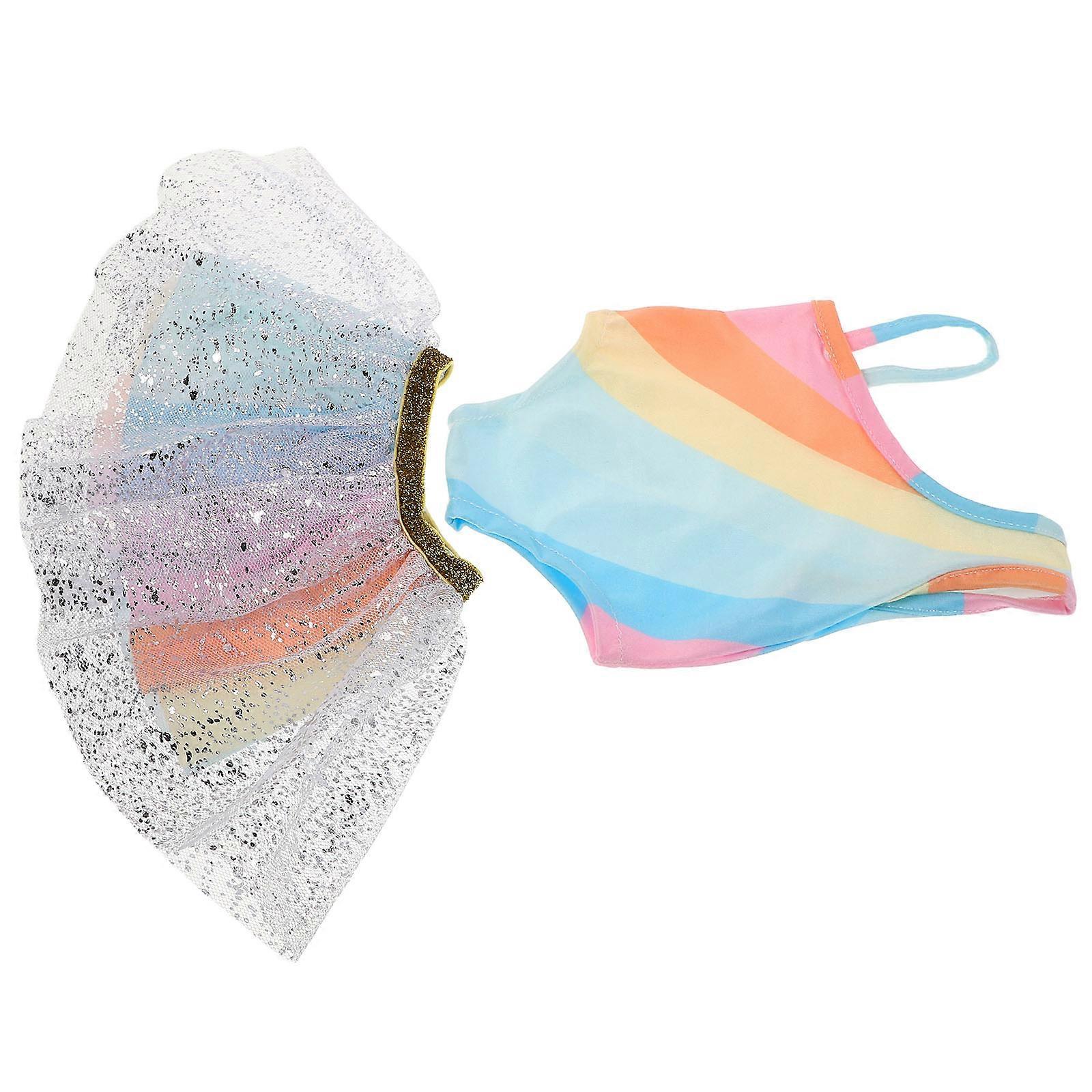 Durable Fabric Glitter Tutu Dress for 18 inch Dolls Soft Comfortable Use