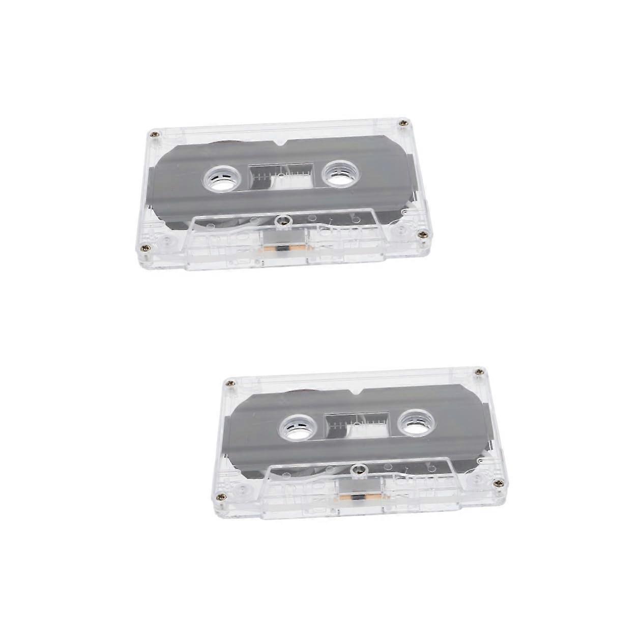 4 pieces of blank audio cassette tapes for DIY retro recordings, greetings, and blessings, with a hardshell case for creative decoration.