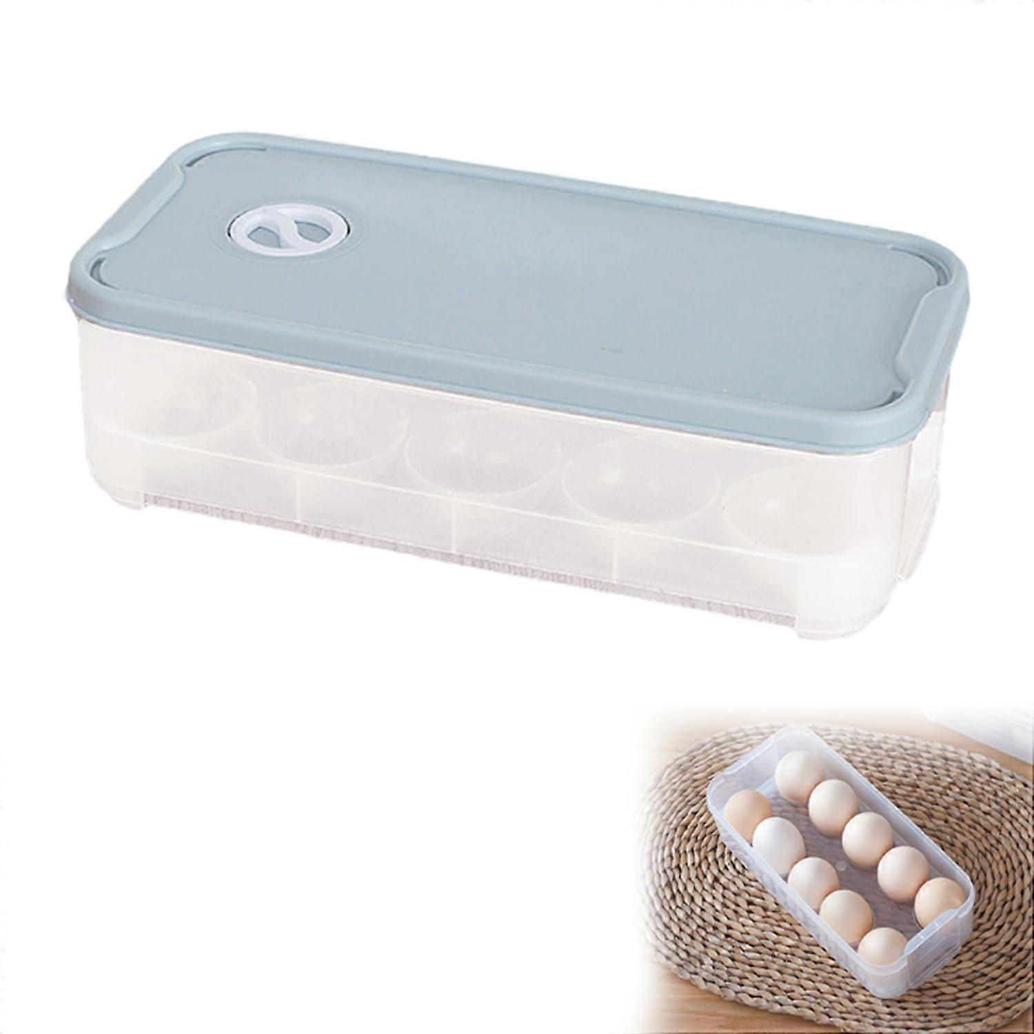 Egg Holder for Refrigerator, 10 Grids, Egg Container with Number Egg Holder for Fridge, Egg Container, Transparent Egg Organizer for Picnic, Camping