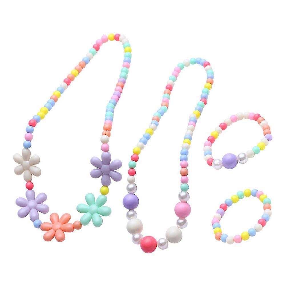 Adorable ensemble de bracelets de collier de mode, parfait pour les filles faire semblant de jouer