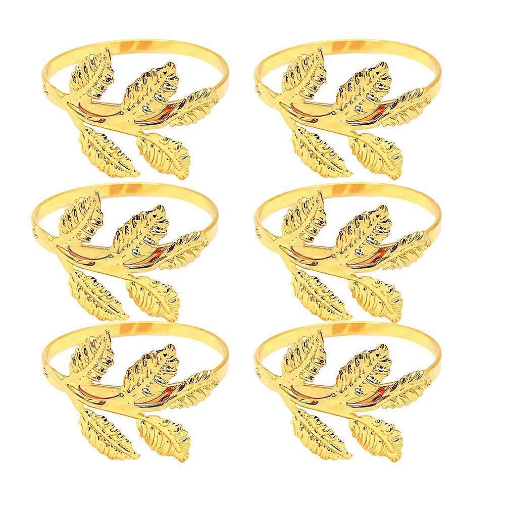 Alloy Napkin Buckles with Leaf Design for Banquet and Gathering Decorations