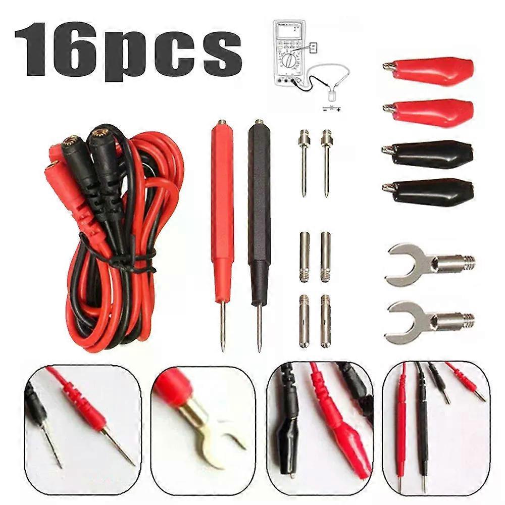 16pcs/Set Multimeter Test Leads Kit Multifunction Digital Multimeter Test Leads Probes Voltage Meter Cable