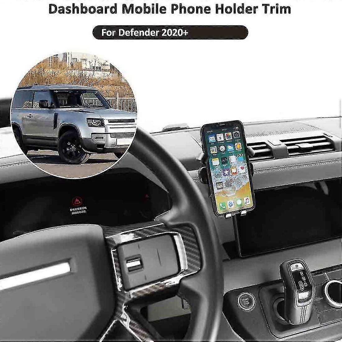 Aluminum alloy mobile phone holder, suitable for 2020 - 2022 Defender 90 and 110, multi-purpose and adjustable