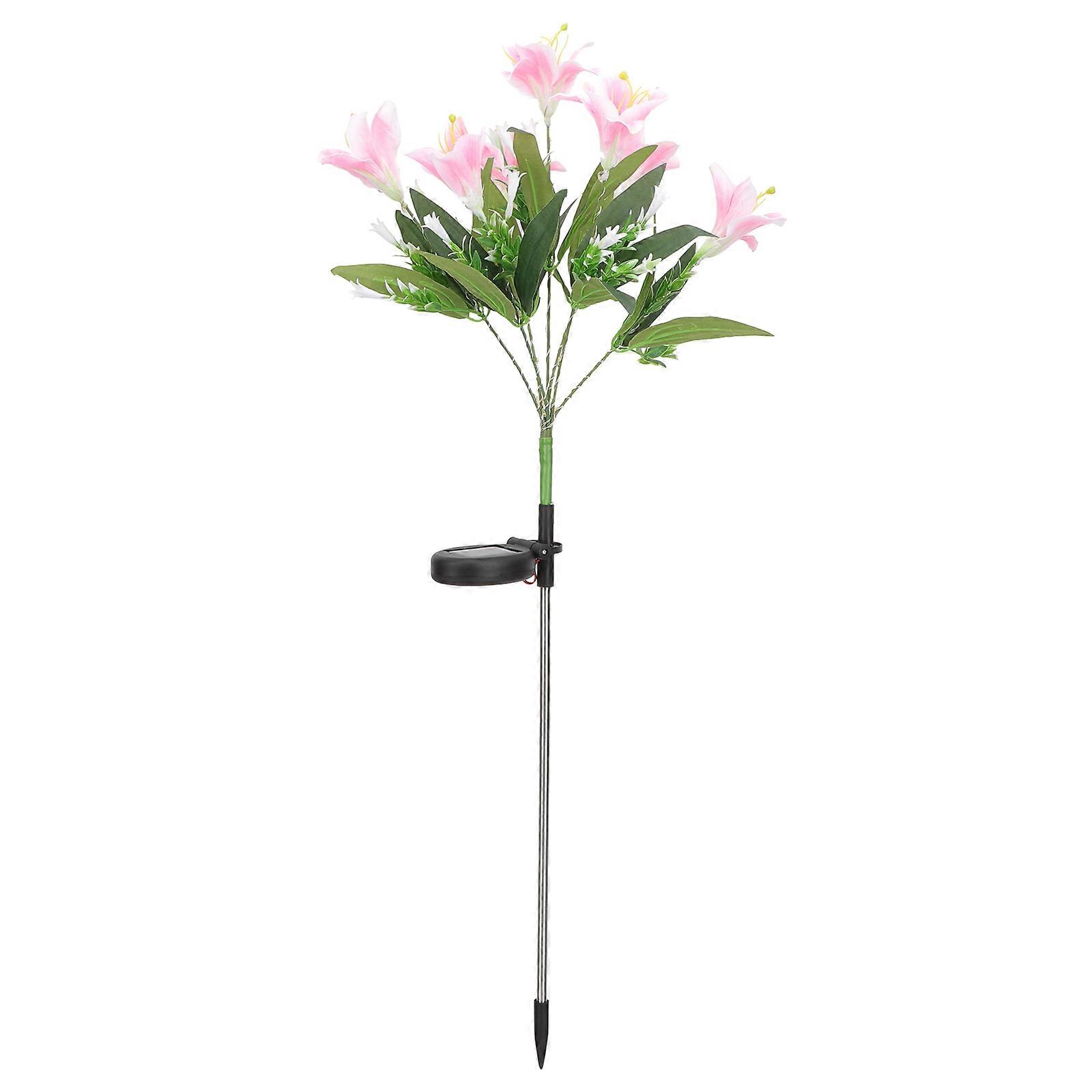 LED Lily Flowers Lights Solar Decorative Flowers For Garden Enthusiasts 73X20Cm 1Pcs