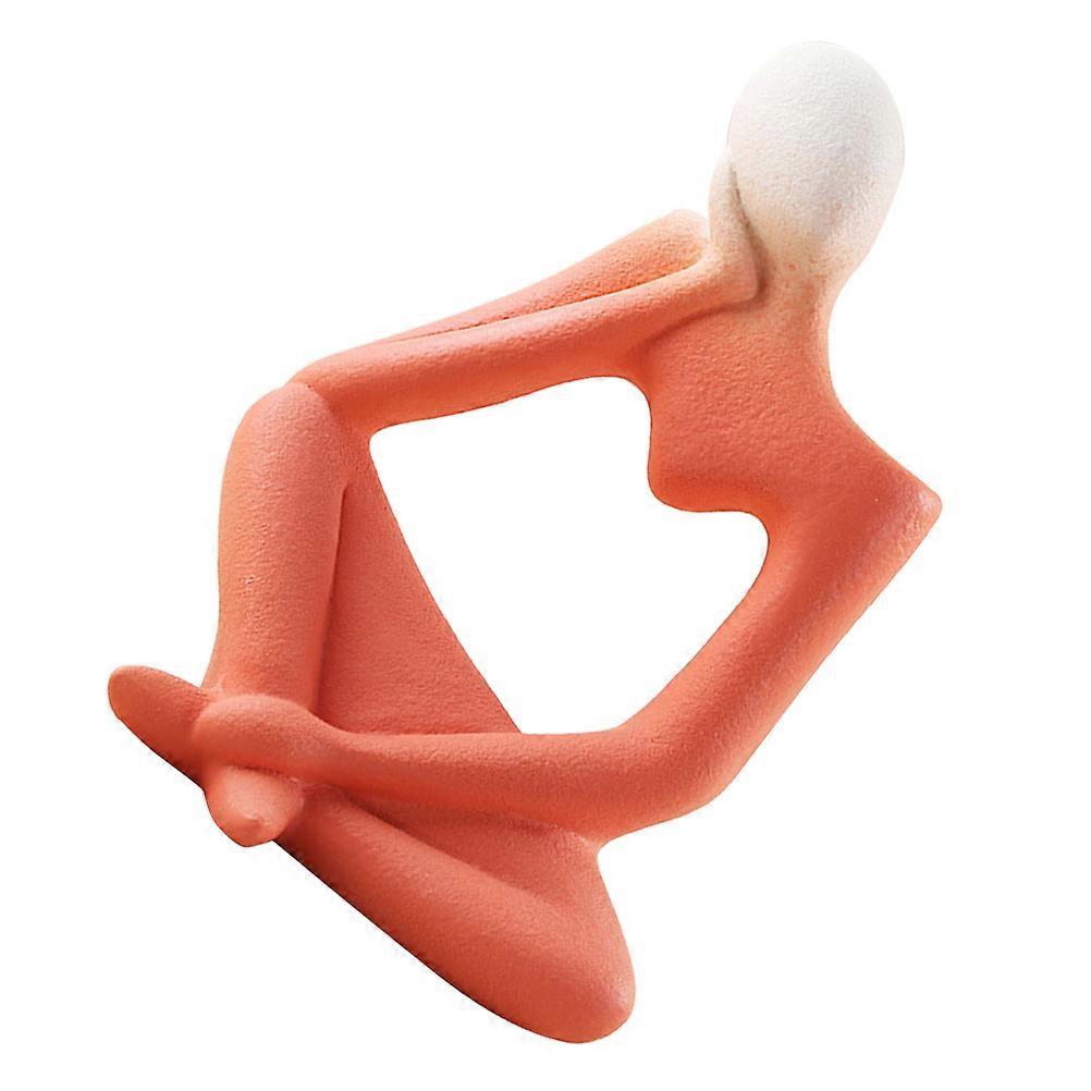 Orange Ceramic Vase for Decor Use Safe and with Abstract Design Great for Flower