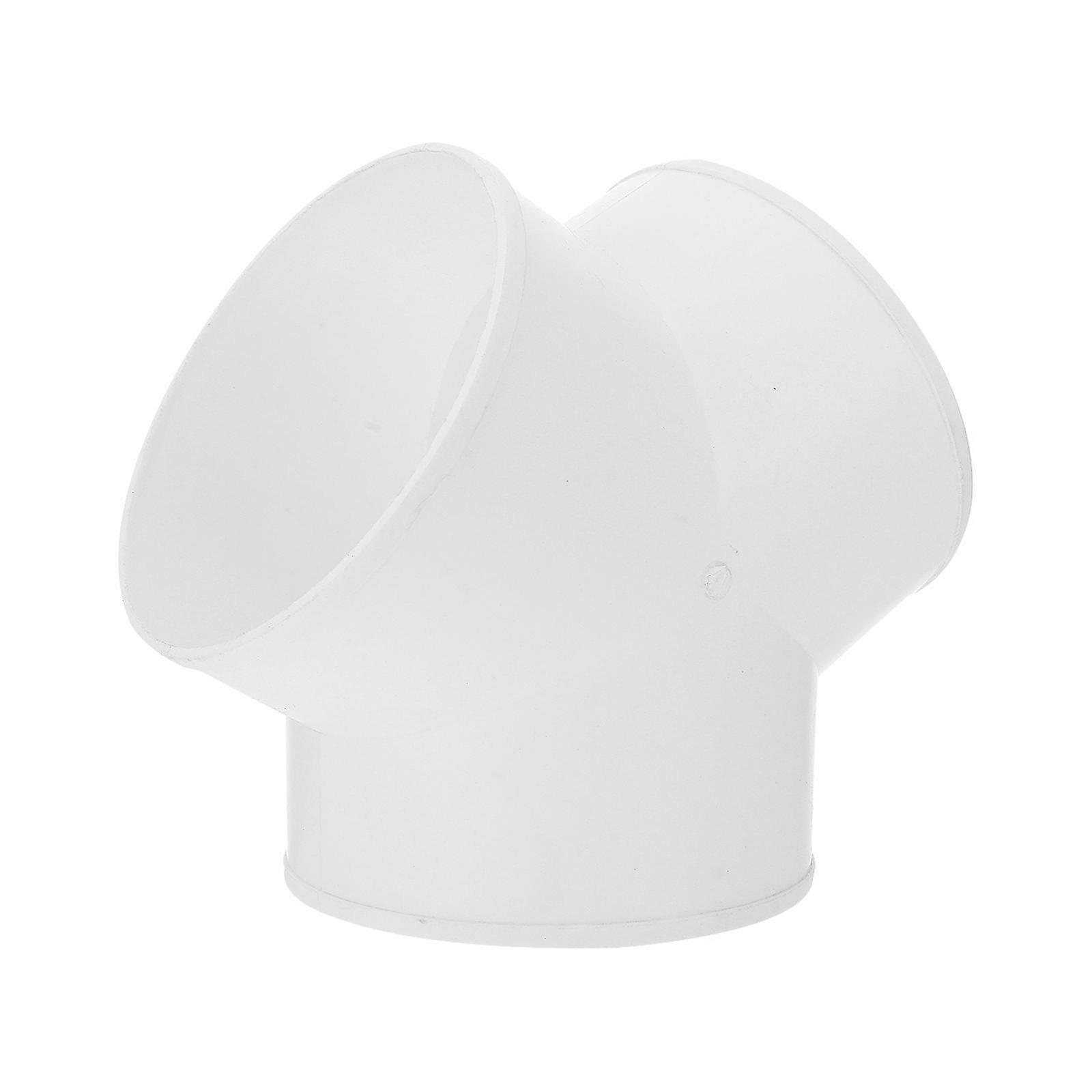 Three-Way Duct Connector for Exhaust Fan Ventilation Projects with ABS Material White 1Set