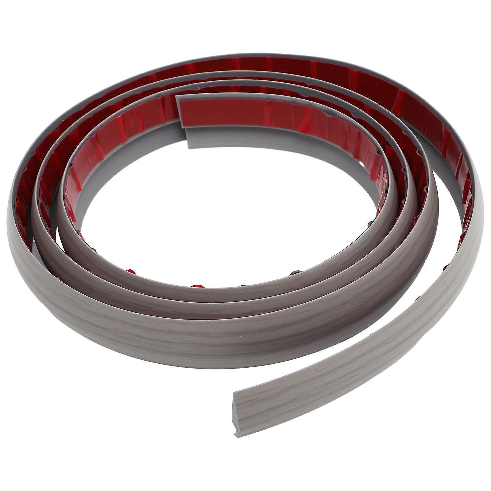 カーペットからハードフロアへのエッジング用の耐久性のある自己粘着性PVCフロアトランジションストリップ、出入り口と敷居用のフレキシブルトリム、グレーの木目調仕上げ