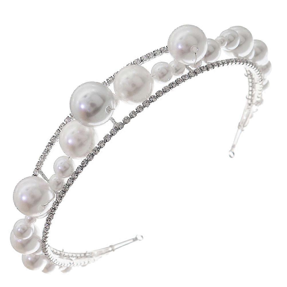 Here's a refined and engaging product description for your **Silver Crystal Headband with Pearl Accents**:
✨ **Elegant Silver Crystal Headband