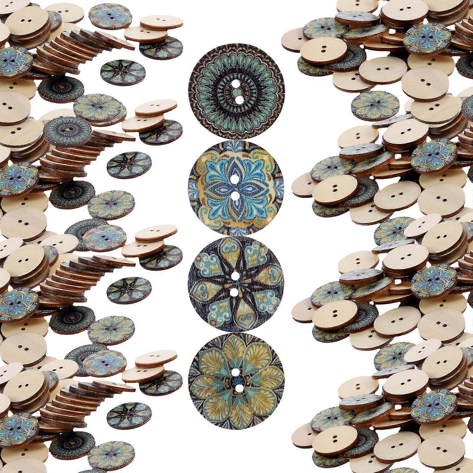 Creative Clothes Buttons Decorative Wood Buttons for Clothes Use 100Pcs