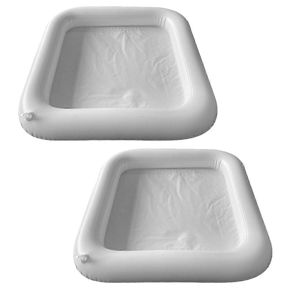 2Pcs Inflatable Ice Serving Buffet Bar Party Serving Beverage Ice Tray Bar Pool Floating Tray