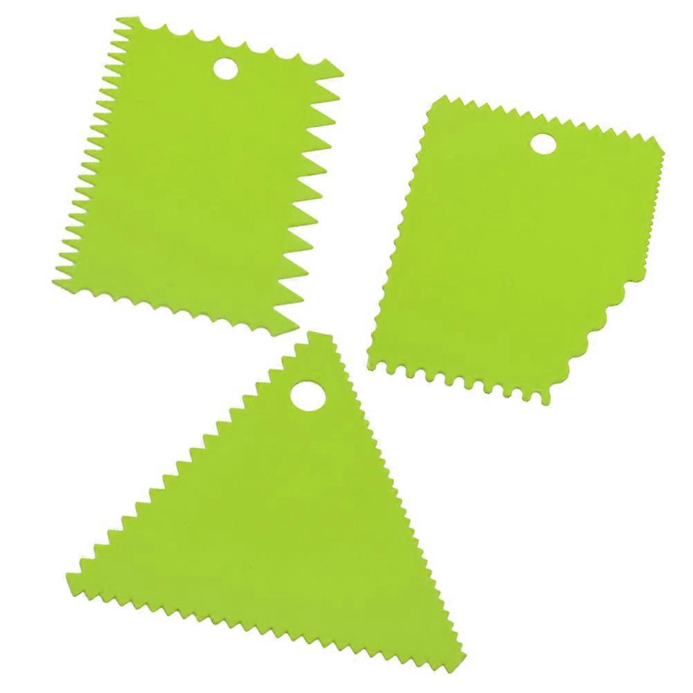 Cake Cream Spatula 3Set Multifunctional Dough Cutting Tool for Home Bakers Light Green Simple Design